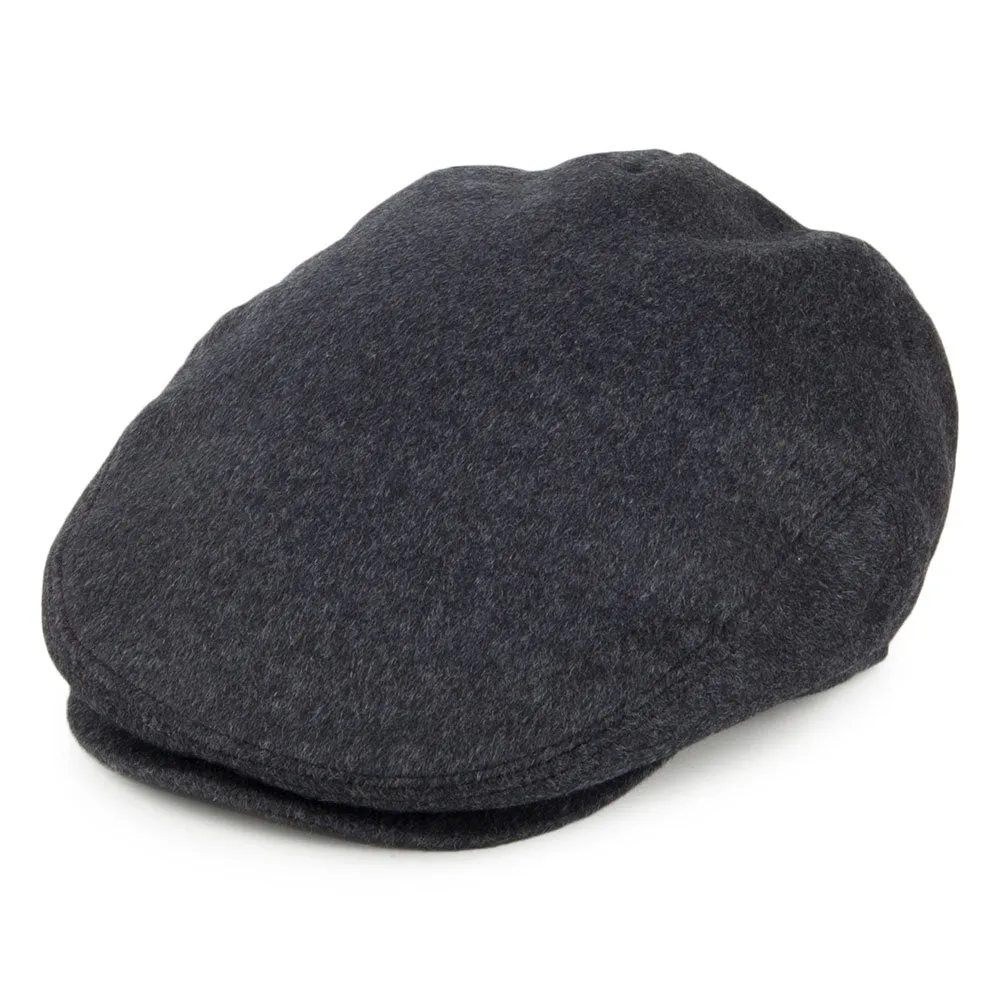 Pure Wool Harlem Flat Cap - Charcoal