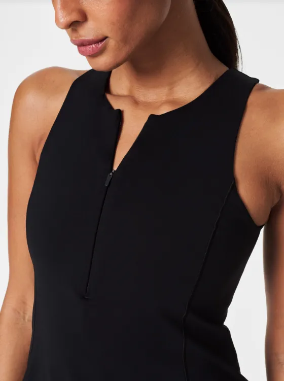 Spanx Zip Front Racerback Dress -  Black