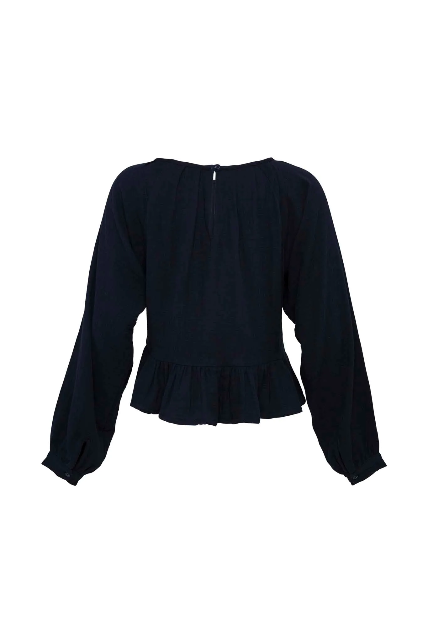 THE DYLAN COTTON TOP WITH KNITTED WARMER - INK BLUE