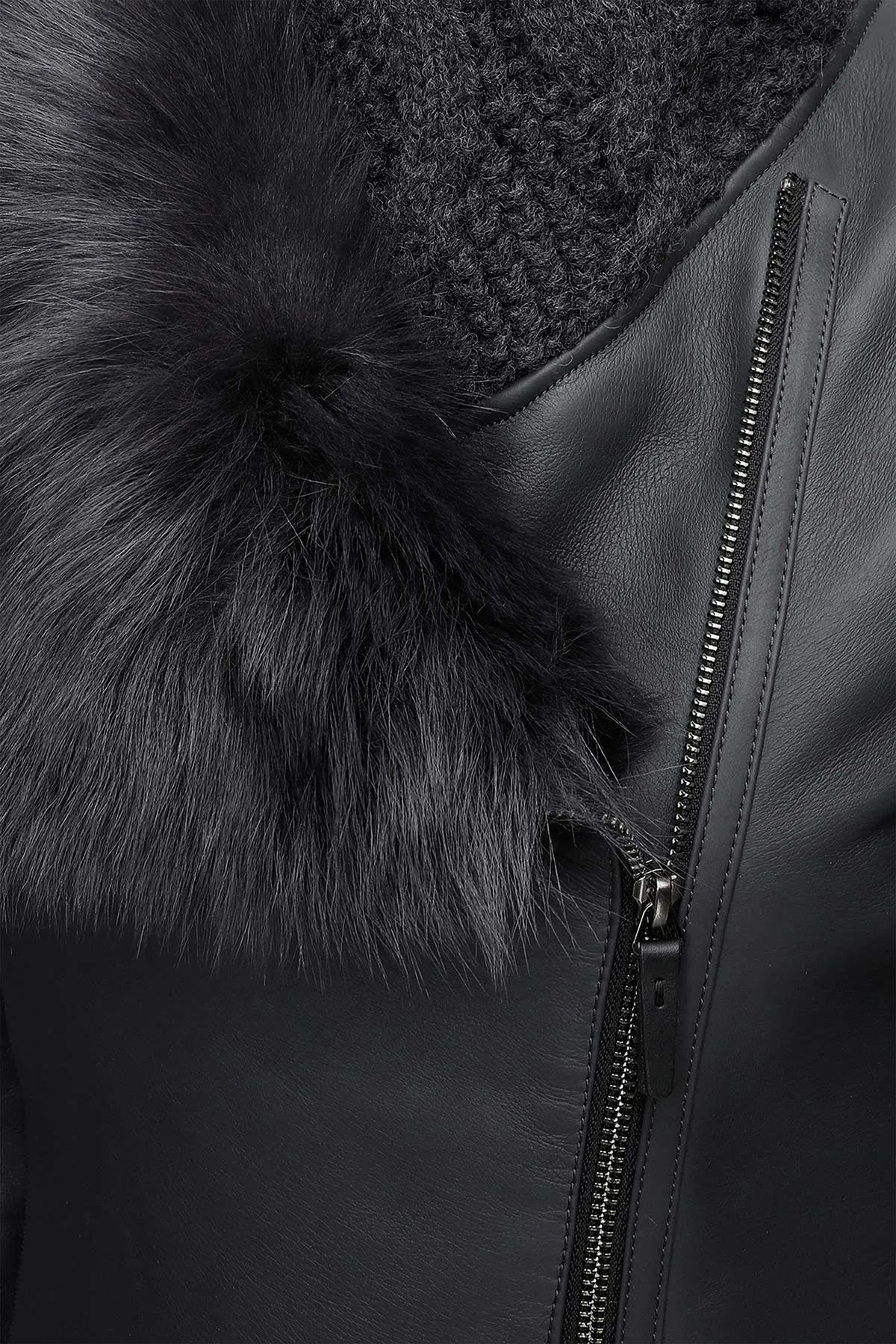 Valerie - Anthracite Silky Shearling Coat