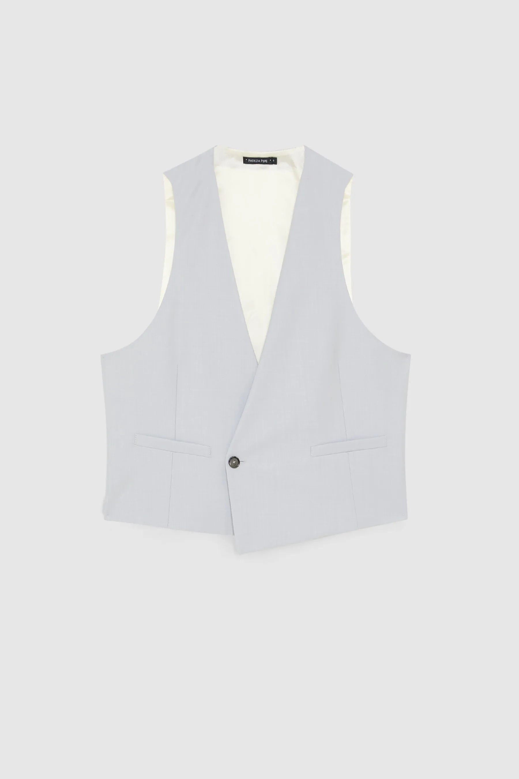 Vest with pockets in stretch wool