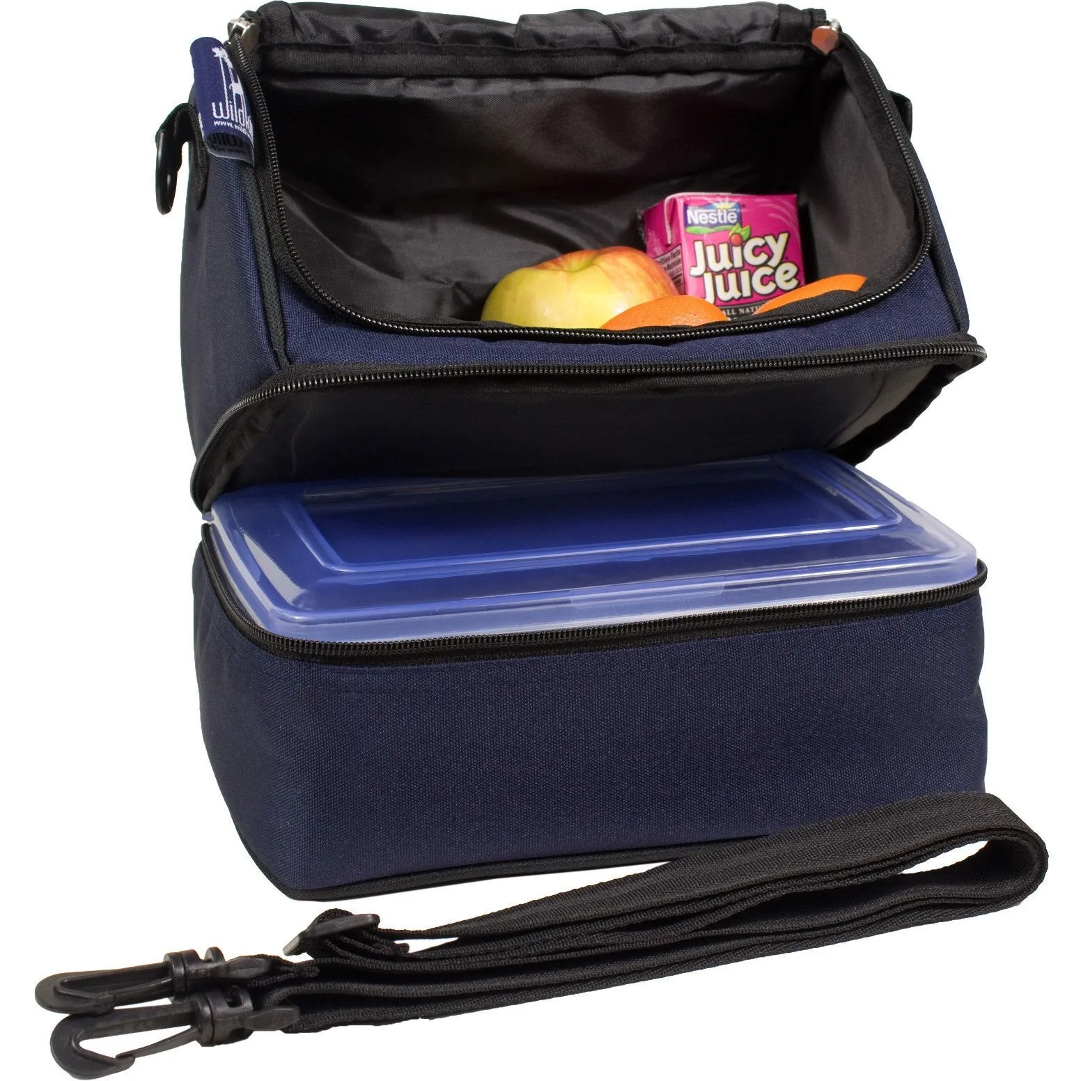 Wildkin Rip-Stop Blue Double Decker Lunch Bag [BPA-Free]